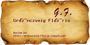 Grünczveig Flóris névjegykártya